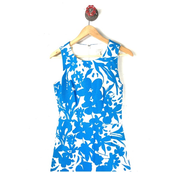 J. Crew 0 dress shift textured floral sleeveless - Picture 2 of 6